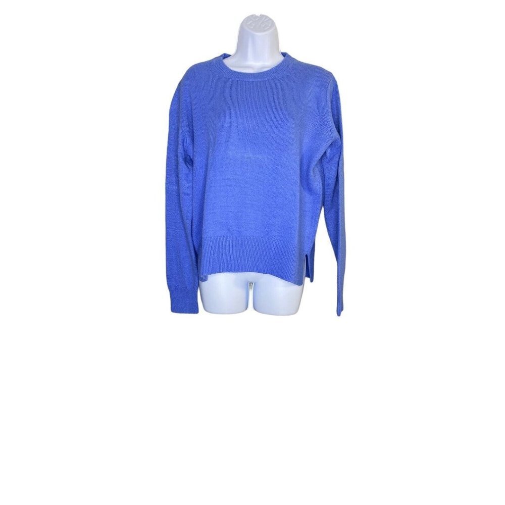 Banana Republic Womens Round Neck Pullover Sweater Blue Long Sleeve Size Large